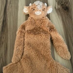 Slumberkins Cow Lovey Brown Tan Plush Soft Baby Security Blanket